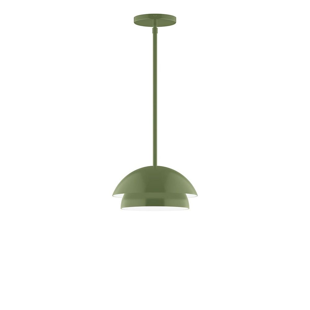 10" Nest LED Stem Hung Pendant, Fern Green