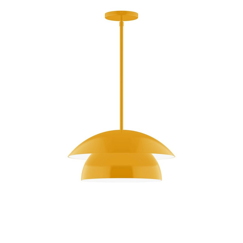 16" Nest LED Stem Hung Pendant, Bright Yellow