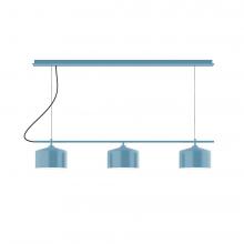 Montclair Light Works CHB431-16-C12-L12 - 2-Light Linear Axis LED Chandelier with Gray Fabric Cord, Cream