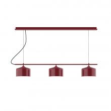 Montclair Light Works CHB431-19-C02-L12 - 2-Light Linear Axis LED Chandelier with Black Fabric Cord, Terracotta