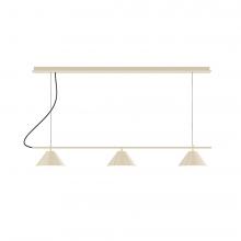 Montclair Light Works CHB431-19-C26-L12 - 2-Light Linear Axis LED Chandelier with Ivory Fabric Cord, Terracotta