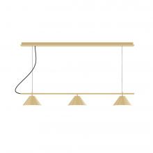 Montclair Light Works CHB431-20-C27-L12 - 2-Light Linear Axis LED Chandelier with Neutral Argyle Fabric Cord, Mauve