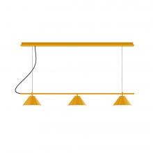 Montclair Light Works CHB431-40-C24-L12 - 2-Light Linear Axis LED Chandelier with Cool Tweed Fabric Cord, Slate Gray