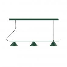 Montclair Light Works CHB431-48-L12 - 2-Light Linear Axis LED Chandelier, Sea Green