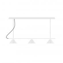 Montclair Light Works CHB431-51-C02-L12 - 2-Light Linear Axis LED Chandelier with Black Fabric Cord, Architectural Bronze