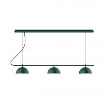 Montclair Light Works CHD431-48-C25-L12 - 3-Light Linear Axis LED Chandelier with Polished Copper Fabric Cord, Sea Green