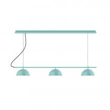 Montclair Light Works CHD431-54-C02-L12 - 3-Light Linear Axis LED Chandelier with Black Fabric Cord, Light Blue