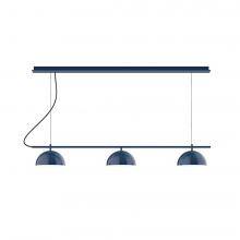 Montclair Light Works CHD431-54-C12-L12 - 3-Light Linear Axis LED Chandelier with Gray Fabric Cord, Light Blue