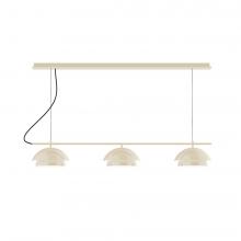 Montclair Light Works CHE431-19-C27-L12 - 2-Light Linear Axis LED Chandelier with Neutral Argyle Fabric Cord, Terracotta