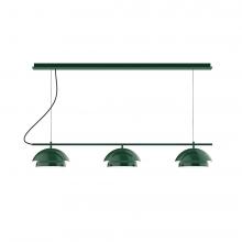 Montclair Light Works CHE431-48-C27-L12 - 2-Light Linear Axis LED Chandelier with Neutral Argyle Fabric Cord, Sea Green