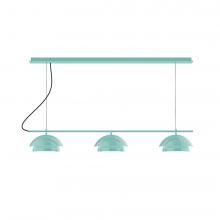 Montclair Light Works CHE431-54-C02-L12 - 2-Light Linear Axis LED Chandelier with Black Fabric Cord, Light Blue