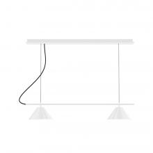 Montclair Light Works CHBX445-44-C26-L12 - 2-Light Linear Axis LED Chandelier with Ivory Fabric Cord, White