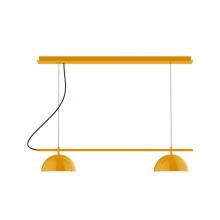 Montclair Light Works CHDX445-21-C02-L12 - 3-Light Linear Axis LED Chandelier with Black Fabric Cord, Bright Yellow