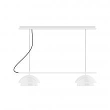 Montclair Light Works CHEX445-44-C22-L12 - 2-Light Linear Axis LED Chandelier with White and Gray Dot Fabric Cord, White