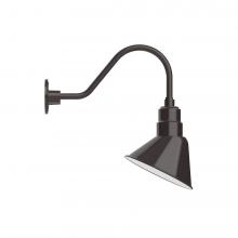 Montclair Light Works GNA102-51-S01-L12 - 10" Angle shade LED Gooseneck Wall mount with swivel, Architectural Bronze