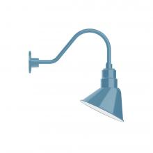 Montclair Light Works GNA102-54-S01-L12 - 10" Angle shade LED Gooseneck Wall mount with swivel, Light Blue