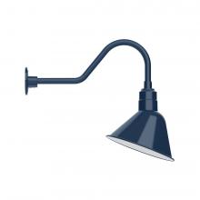 Montclair Light Works GNB103-50-B01-L12 - 12" Angle shade LED Gooseneck Wall mount, decorative canopy cover, Navy