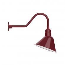 Montclair Light Works GNB103-55-B01-L12 - 12" Angle shade LED Gooseneck Wall mount, decorative canopy cover, Barn Red