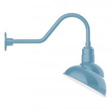 Montclair Light Works GNB121-54-B01-L12 - 12" Emblem shade LED Gooseneck Wall mount, decorative canopy cover, Light Blue