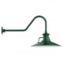 Montclair Light Works GNC143-42-B01-L13 - 18" Homestead shade, LED Gooseneck Wall mount, decorative canopy cover, Forest Green