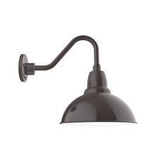 Montclair Light Works GNV106-51 - 12" Cafe shade, Gooseneck wall mount, Architectural Bronze