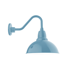 Montclair Light Works GNV106-54 - 12" Cafe shade, Gooseneck wall mount, Light Blue