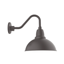 Montclair Light Works GNV106-57 - 12" Cafe shade, Gooseneck wall mount, Bronze Matte