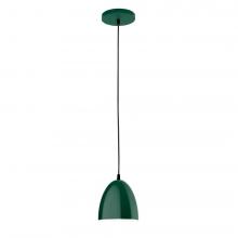 Montclair Light Works PEB417-42-C02-L10 - 6" J-Series shade, black solid fabric cord with canopy, Forest Green