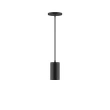 Montclair Light Works PEB425-41-C02-L10 - 3.5" x 6" Axis Mini Cylinder LED Pendant, black fabric cord with canopy, Black