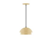 Montclair Light Works PEBX445-17-C20-L10 - 10" Nest LED Pendant, white fabric cord with canopy, Ivory