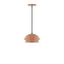 Montclair Light Works PEBX445-19-C25-L10 - 10" Nest LED Pendant, polished copper fabric cord with canopy, Terracotta