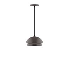 Montclair Light Works PEBX445-51-C02-L10 - 10" Nest LED Pendant, black fabric cord with canopy, Architectural Bronze