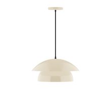 Montclair Light Works PEBX446-16-C21-L12 - 16" Nest LED Pendant, white cord with canopy, Cream