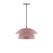 Montclair Light Works PEBX446-20-C21-L12 - 16" Nest LED Pendant, white cord with canopy, Mauve