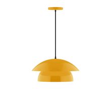 Montclair Light Works PEBX446-21-C21-L12 - 16" Nest LED Pendant, white cord with canopy, Bright Yellow