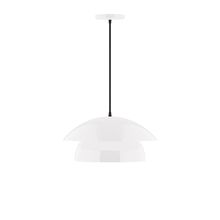 Montclair Light Works PEBX446-44-C21-L12 - 16" Nest LED Pendant, white cord with canopy, White