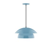 Montclair Light Works PEBX446-54-C21-L12 - 16" Nest LED Pendant, white cord with canopy, Light Blue