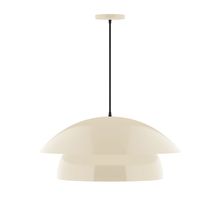 Montclair Light Works PEBX447-16-C21-L13 - 24" Nest LED Pendant, white cord with canopy, Cream