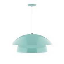 Montclair Light Works PEBX447-48-C21-L13 - 24" Nest LED Pendant, white cord with canopy, Sea Green