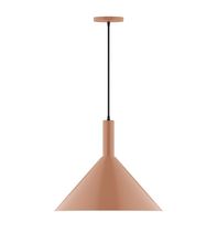 Montclair Light Works PEBX467-19-C26-L13 - 18" Stack Cone LED Pendant, ivory fabric cord with canopy, Terracotta