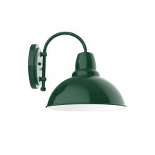 Montclair Light Works SCC106-42-G05 - 12" Cafe shade, wall mount sconce with clear glass and guard, Forest Green