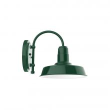 Montclair Light Works SCC181-42-W10 - 10" Warehouse shade wall mount sconce with wire grill, Forest Green