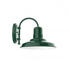 Montclair Light Works SCC182-42-W12 - 12" Warehouse shade wall mount sconce with wire grill, Forest Green