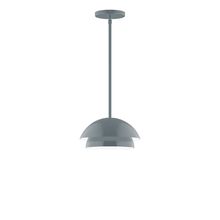 Montclair Light Works STGX445-40-L10 - 10" Nest LED Stem Hung Pendant, Slate Gray