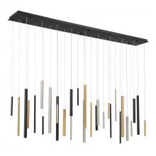 Eurofase Gold CA 46814-012 - Santana 30 Light LED Chandelier in Mixed Black, Gold and Nickel