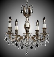 American Brass & Crystal CH9512-A-03G-PI - 5 Light Rosetta Chandelier