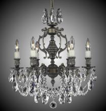 American Brass & Crystal CH9522-A-23S-ST - 6 Light Rosetta Chandelier