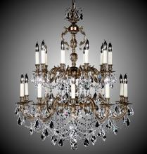 American Brass & Crystal CH9581-O-01G-PI - 10+10 Light Rosetta Chandelier