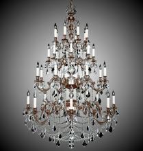 American Brass & Crystal CH9583-O-10G-PI - 32 Light Rosetta Chandelier