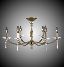 American Brass & Crystal FM5335-SP-36G-ST - 6 Light Kensington Flush Mount